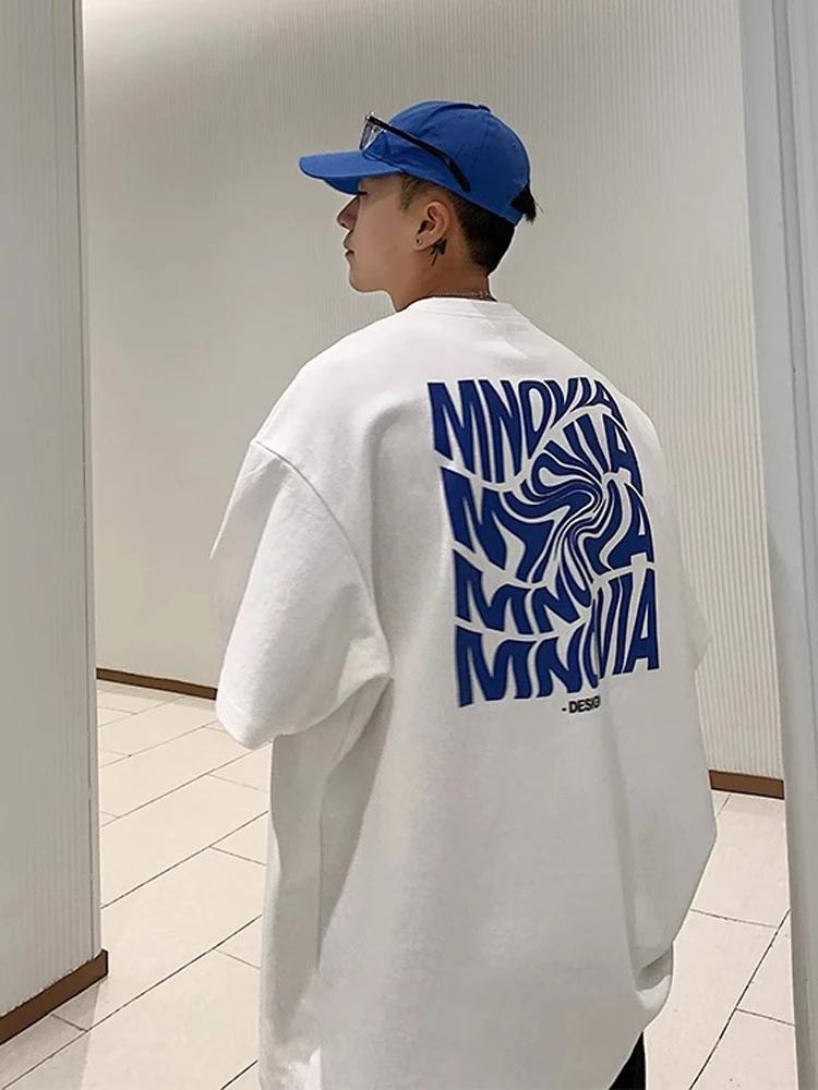 Мужские футболки с буквенным принтом, качественная хлопковая одежда, модная хип-хоп уличная одежда, летние новые мужские футболки с коротким рукавом, топы Harajuku