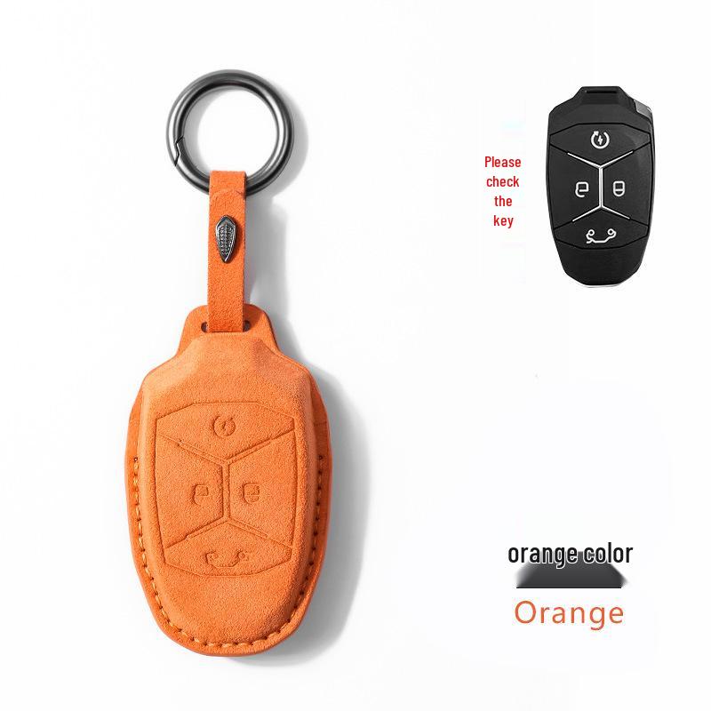 Lynk&Co 03 Suede Key Case: Elegant Unisex Protective Cover with Pendant and Buckle.
