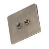 2 Way Toggle Switch Antique Bronze Texture Stainless Steel Panel Toggle Switch AC250V