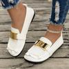 2024 Women Retro Designer Flats Soft Leather Summer Simple Female Loafers Square Toe Lady Outside Sneakers Plus Size 43
