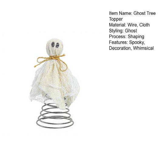 Halloween Ghost Tree Topper Spooky Small Gauze Ghost Christmas Treetop Ornaments for Halloween Party Home Decor