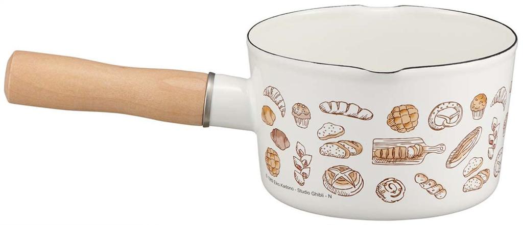 Skater Эмалированный ковш с двумя носиками для молока и хлеба с доставкой 13 см, кастрюля для одной руки, 0,8 л Kiki's ENMP2-A