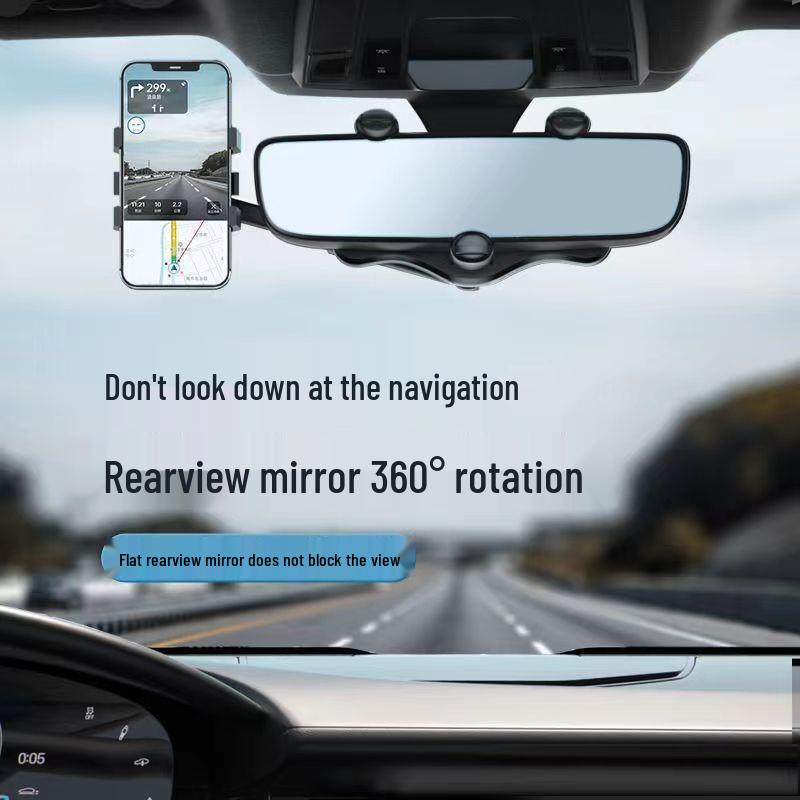Многофункциональный вращающийся на 360° автомобильный держатель для телефона в зеркало заднего вида