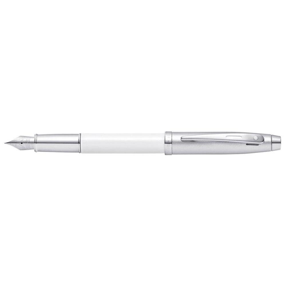 Sheaffer Sheaffer 100 Хром HS Средний Наконечник Лакированная Перьевая Ручка (белый)