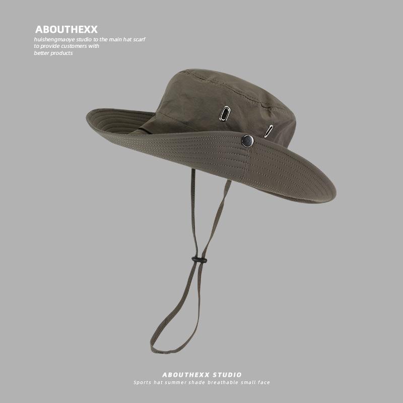 Sunscreen hat men's and women's summer visor western cowboy climbing hat bucket hat UV protection fishing hat