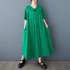 Новое винтажное платье больших размеров с коротким рукавом для женщин, повседневное свободное длинное летнее платье