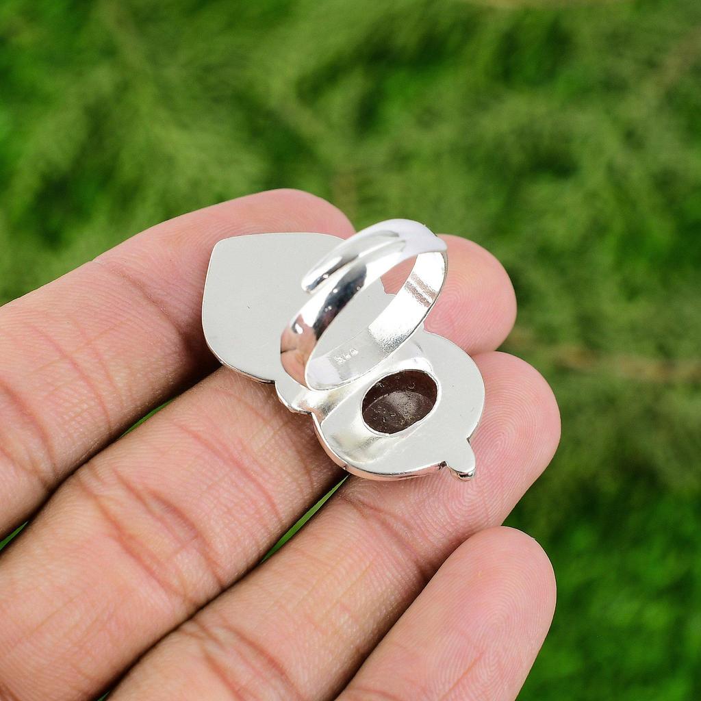 Womens Day Deal 925 Silver Sunstone Gemstone Bird Elegant Statement Ring Jewelry