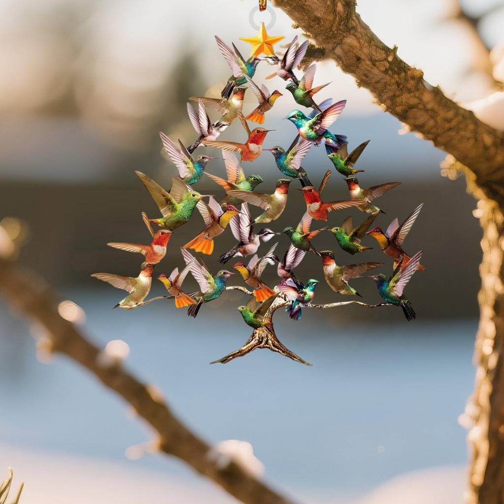 Рождественские украшения, Колибри на рождественской елке, Изысканные украшения, Акриловые имитации колибри