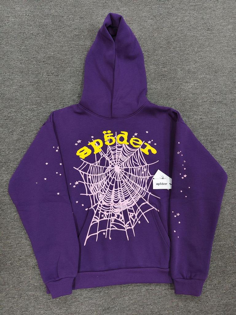 Мужская толстовка с принтом «Паутина» - Модная, свободного кроя, с плюшевой подкладкой