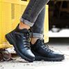 Новейший дизайн, зимние плюшевые защитные ботинки, мужская непромокаемая неразрушимая обувь со стальным носком, устойчивая к проколам мужская обувь