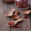 Mini handmade salt wooden spoon with short handle can be used for spices, seasonings, sugar, honey, coffee, tea, mustard, ice cream, milk powder cans.