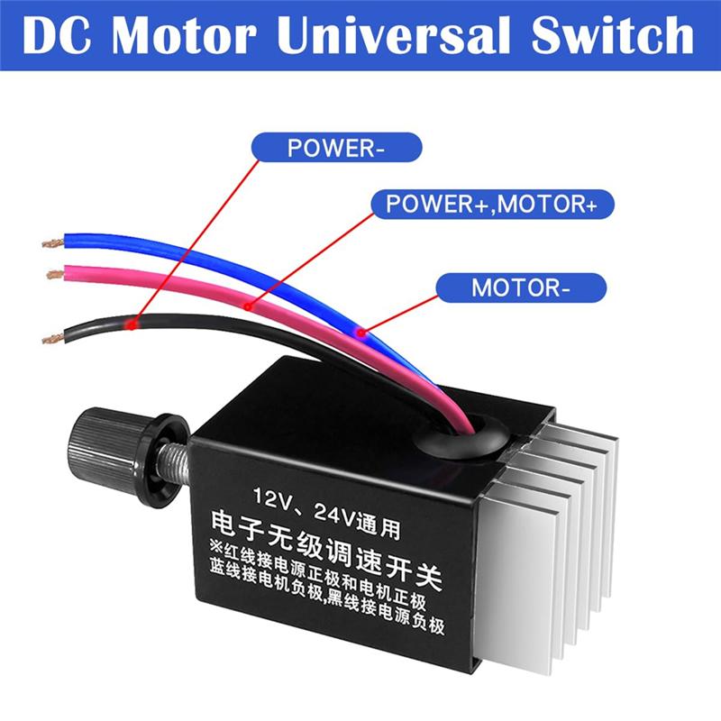2025 Trend 2Pcs 12V/24V DC Motor Speed Controller Universal,Knob Screw Electronic Stepless Speed Regulator Switch