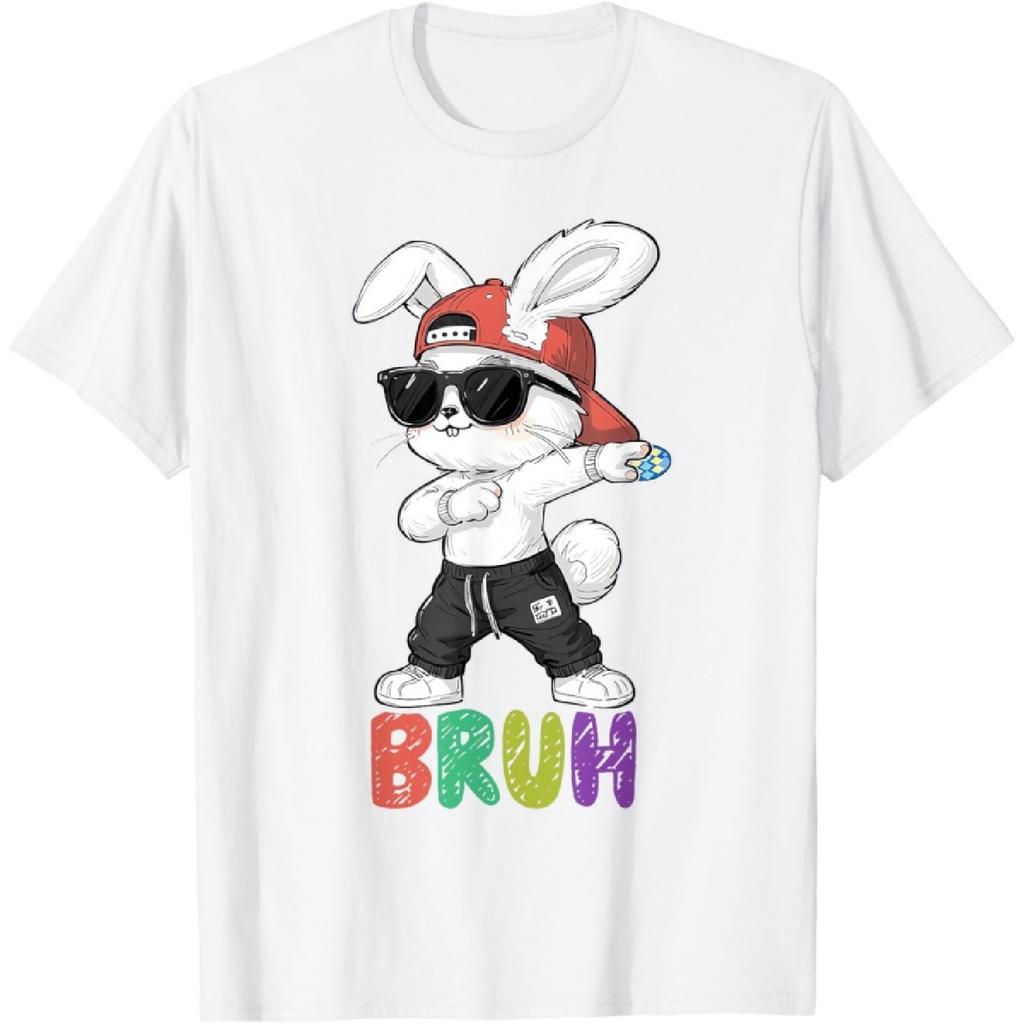 Bruh Meme Easter Day Dabbing Bunny Easter Bruh Boys Kids T-Shirt