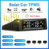 Система контроля давления в шинах автомобиля на солнечных батареях TPMS, безопасность давления в шинах, цветной цифровой дисплей, 4 внешних датчика, предупреждение о температуре и давлении в шинах
