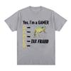 Tax Fraud Gamer Funny Frog Meme T Shirt Men Women Fashion Hip Hop Vintage T-shirt 100% Cotton Casual Loose Short Sleeve T-shirts