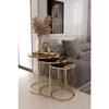 Проводной 3-местный журнальный столик Nesting с золотой ножкой, бронзовый, с зеркалом