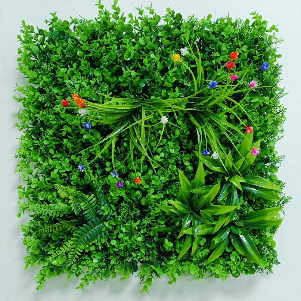 Artificial Green Plant Wall for Indoor & Outdoor Decoration - Bionic Greenery, Turf, and Hanging Floral Landscaping Background