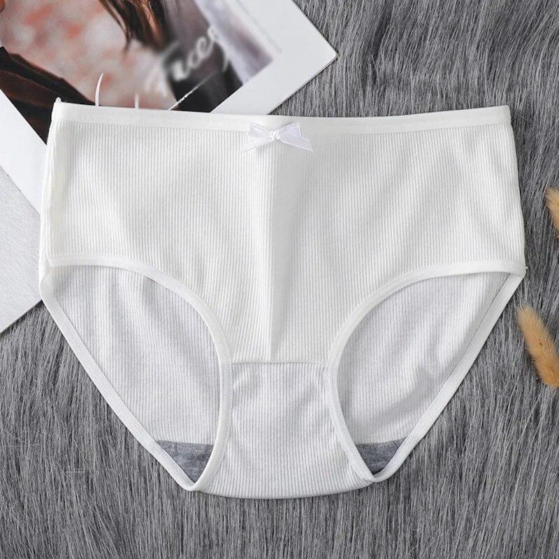 Sexy Women's Underwear Seamless Panties Plus Size Lingere Solid Color Briefs Mid Waist Comfortable Underpants