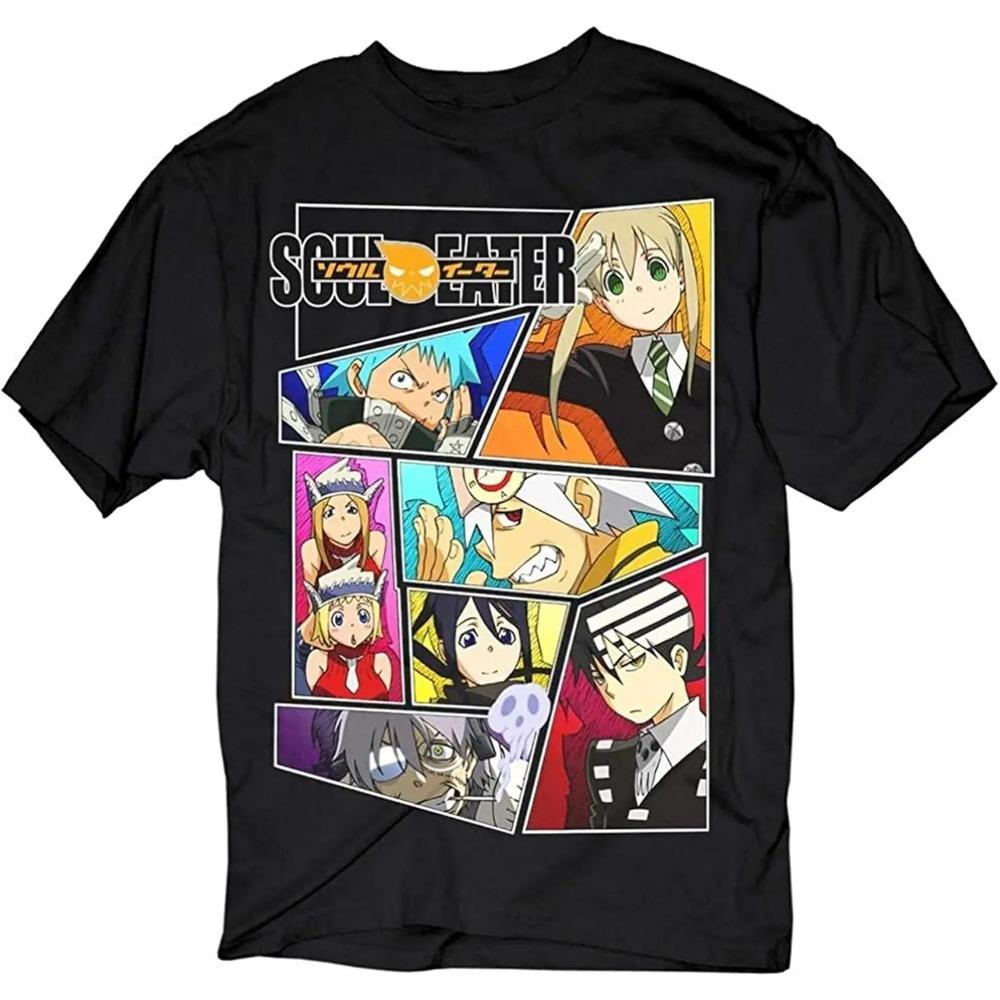 Аниме Soul Eater Женская Мужская Футболка Одежда на Весь Год Оверсайз Одежда с Индивидуальностью Для Пар Уличная Модная Хлопок