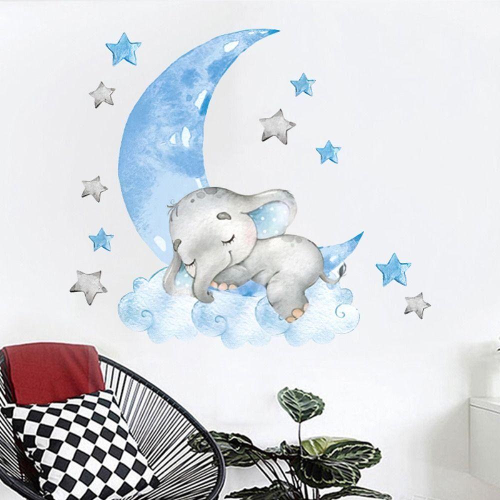 Сделай сам слон спящая луна 3d животные настенные наклейки лунные наклейки настенные наклейки домашний декор