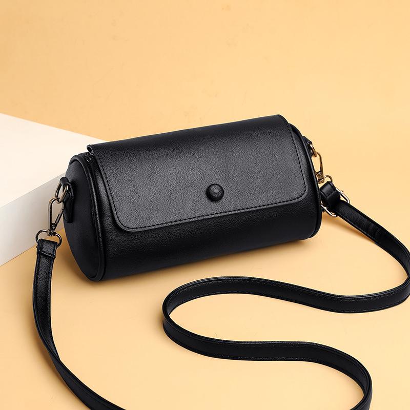 Yogodlns New Small Crossbody Bag Women's Trendy Versatile Cylinder Shoulder Bag Vintage Boston Pillow Design Solid Color Simple Handbags