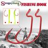 SOUGAYILANG 50pcs Fishing Hook Crank Fishing Hook High Carbon Steel Worm Lure Bait Jig Fish Hooks