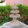 Солнечный фонарь-пагода Садовая статуэтка Декор китайского дворика Поделка для крыльца Подарки Смола