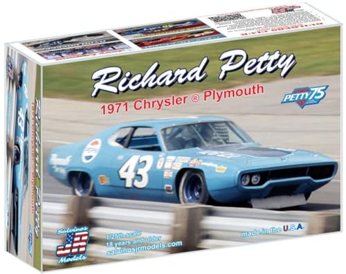 Сальвинос Дж.Р.. Модель 1/25 Масштаб NASCAR 1971 Плимут Ричард Петти №43 Пепси Пластиковая Модель Автомобиля SJMRPCP1971C (Машина)