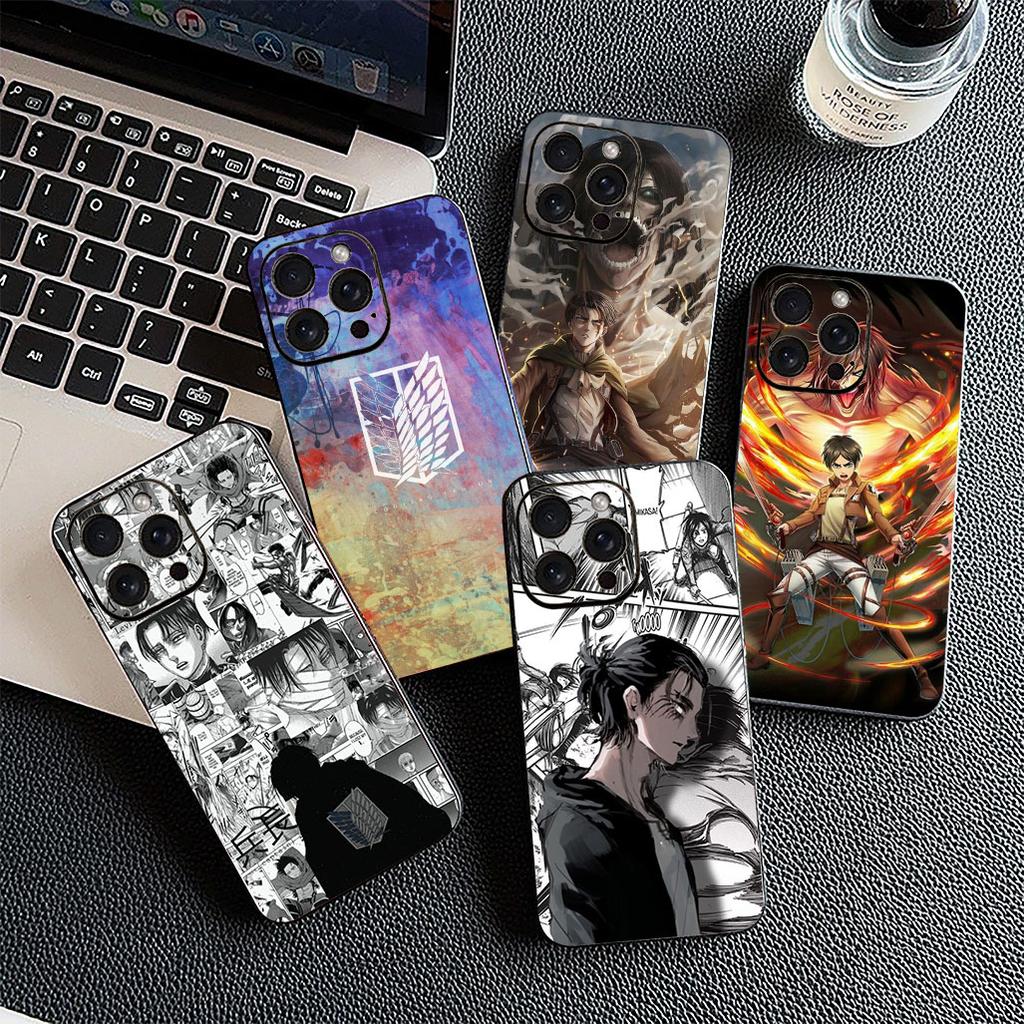 Чехол для телефона Attack On Titan с Эреном Йегером и Леви для Apple iPhone 17 16 14 15 Plus Pro Max 16E ProMax + 15Plus 15+ 16+ Чехол