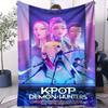 Плед K Pop Demon Hunters Фланелевый Плед Горячий Аниме Мягкий Теплый для Дома Покрывало на Диван Кемпинг Путешествия Многофункциональный Плед Подарок
