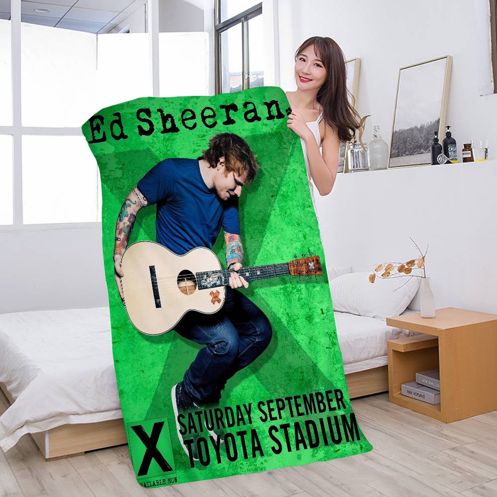 Pop Rock Singer Ed Sheeran Beach Towels Shower Towel Sauna Travel Spa Microfiber Quick Dry Gym Accessories Cute Room Decor