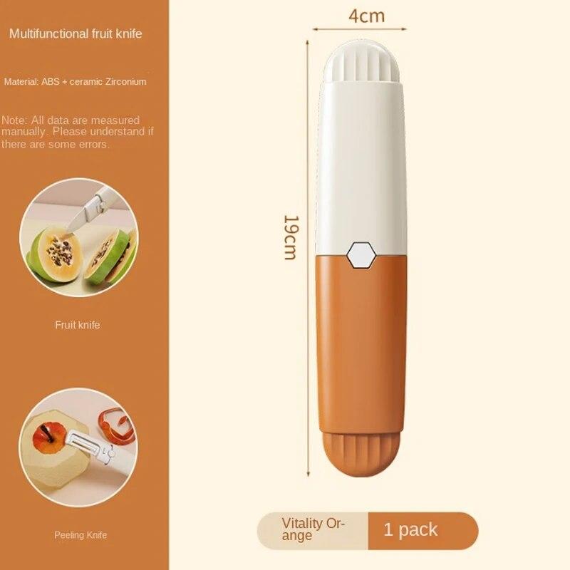 Многофункциональный маленький нож для фруктов Eramic Knife, овощечистка 2 в 1, внешний вид, уровень, путешествия, общежитие, кухня, дом, нож для дыни