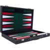 Luxury Backgammon 18" 45.5 Cm - High Quality - Faux Leather, Special Inlaid Felt, Pearly Chips and Dice (White/Red/Green))