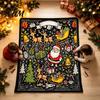DIY Coloring Blanket for Adults Christmas And Kids, Color Your Own Blanket, 59" x 51" Soft Themed Fabric Art Cozy Throw Bed Couch Sofa, Family Holiday