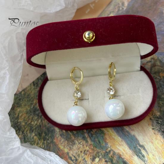 1 пара элегантных висячих серег во французском стиле из искусственного жемчуга, инкрустированные блестящими стразами, свадебные серьги с пряжкой, ювелирные аксессуары, подарок