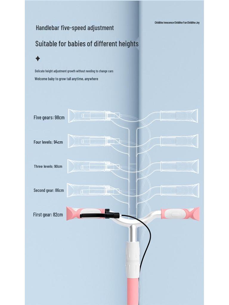 Двухколесный складной кик-скутер Monlilibebe для детей 8-12 лет