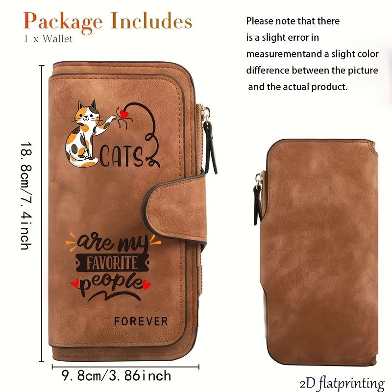 Cat Pattern Women's Wallet Foldable Multi-functional Portable Snap Coin Pocket Birthday Gift Daily Commute Fun Design Perfect Festival Gift Ideal for