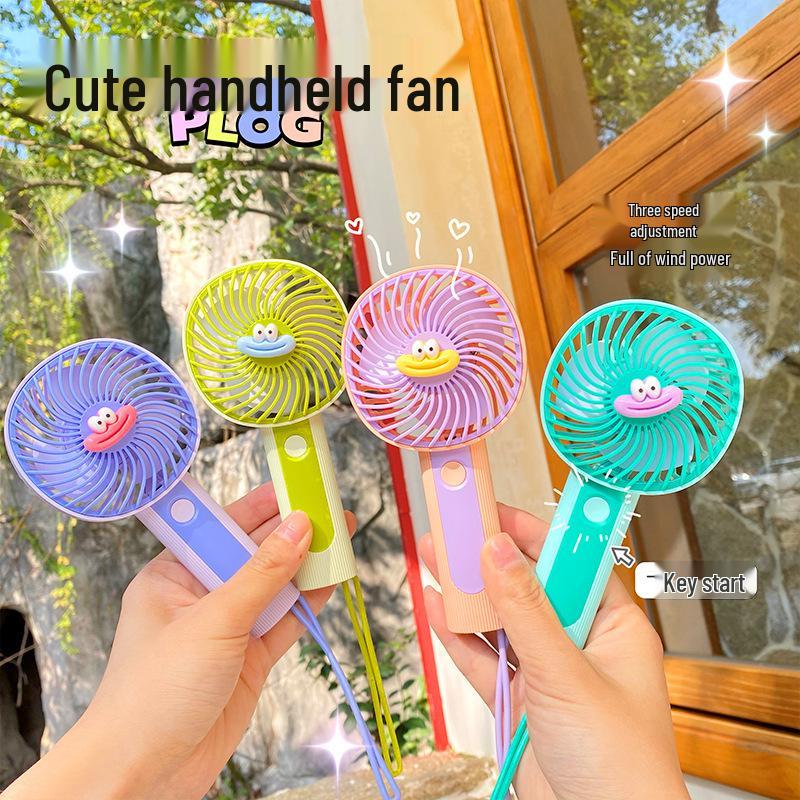 Rechargeable Cartoon Mini Handheld Fan - Silent USB Desk Fan, Ideal for Dorms or Gifts