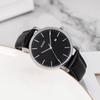 Simple Stylish Brand Popular Ultra Thin Lightweight Analog Watch Business Waterproof Quartz Arm Watch [BUREI] Men's Men's Silver-Black