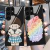 Милый чехол для телефона для девочек Samsung Galaxy S22 Plus Ultra, стеклянные чехлы с героями мультфильмов для Galaxy S20 Fe S21ultra S23plus S21fe, черный чехол