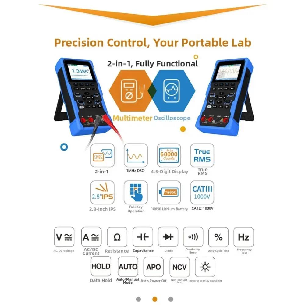 Digital Multimeter with Large IPS Display and Automatic Probe Detection for Safe and Efficient Electrical Testing