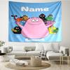 Custom Name Barbapapa Print Tapestry, Backdrop, Easy Setup, Ideal for Bedroom, Office & Living Room, with Aesthetic Wall Hanging Decor.
