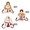 Plush Puppy Flap Backpack Drawstring Casual Grid Pattern Backpacks Cartoon Plaid Shoulder Bag Outdoor Travel Date Backpacks