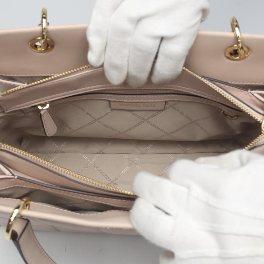 Michael Kors Стеганая сумка через плечо Сумка-портмоне кожаная розовая бежевая Женская 30FIGUSS6L Б/у