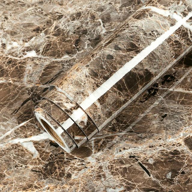 Marble Vinyl Film DIY Self Adhesive Wallpaper Bathroom Kitchen Cupboard Countertops Contact Paper PVC Waterproof Wall Stickers