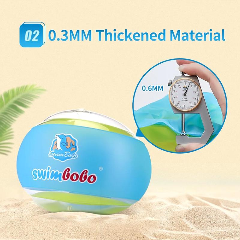 Swimbobo Children Swimming Arm Circle Boys and Girls Swimming Arm Circle Green Orange Thickened Inflatable Water Sleeve Toy