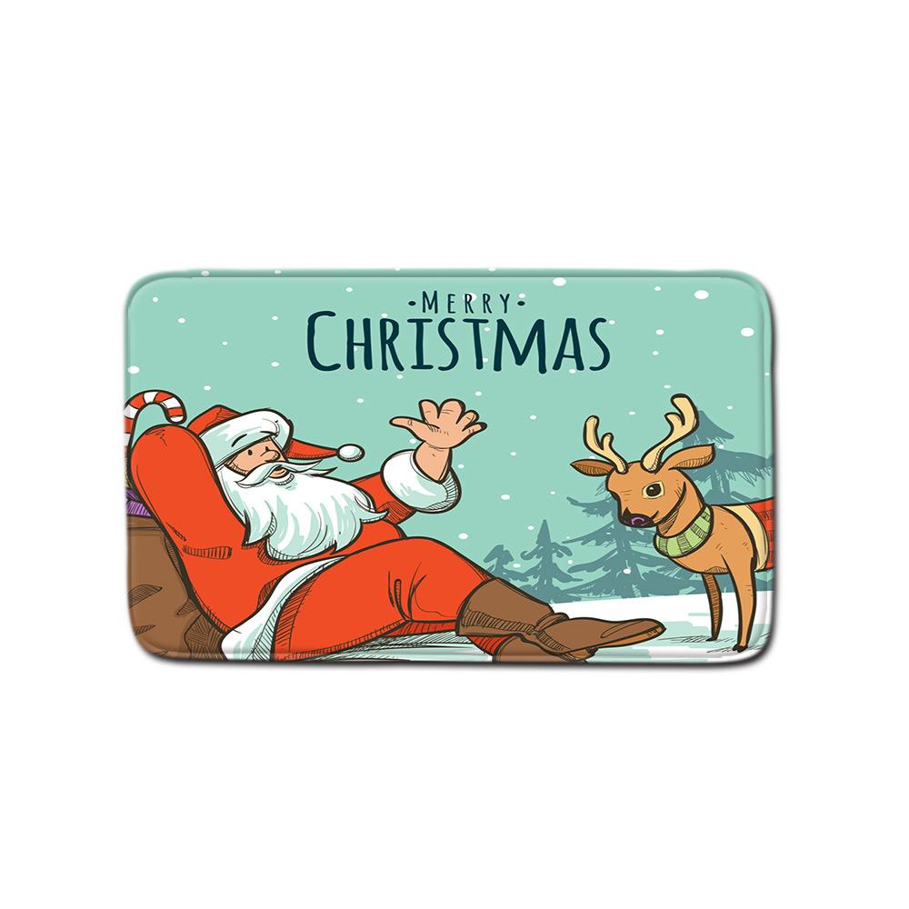 3D Цифровая печать Рождественская Водонепроницаемая Занавеска для душа Четыре предмета Коврик для ванной Нескользящий Коврик для двери Спальня Гостиная Коврик для пола Ковер