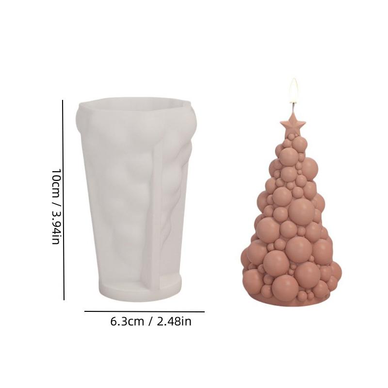 Stacked Leaves Santa Tree Resin Mould Bubble Stripe Plant Candle Soap Silicone Mold Pine Cones Christmas Gifts Party Cake Decor