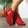 Fashion 2025 Sandals Chunky Shoes Woman Summer Pumps Fashion Dress Slippers  Open Toe Sexy Party