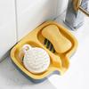 Soap Dish Fast Drainage Dual Compartment Soap Holder Double-layered Soap Storage Box for Home Bathroom